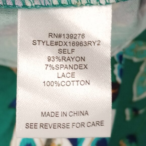 Daniel Rainn Fantine Green Floral Crochet Sleeveless Top - Picture 8 of 8